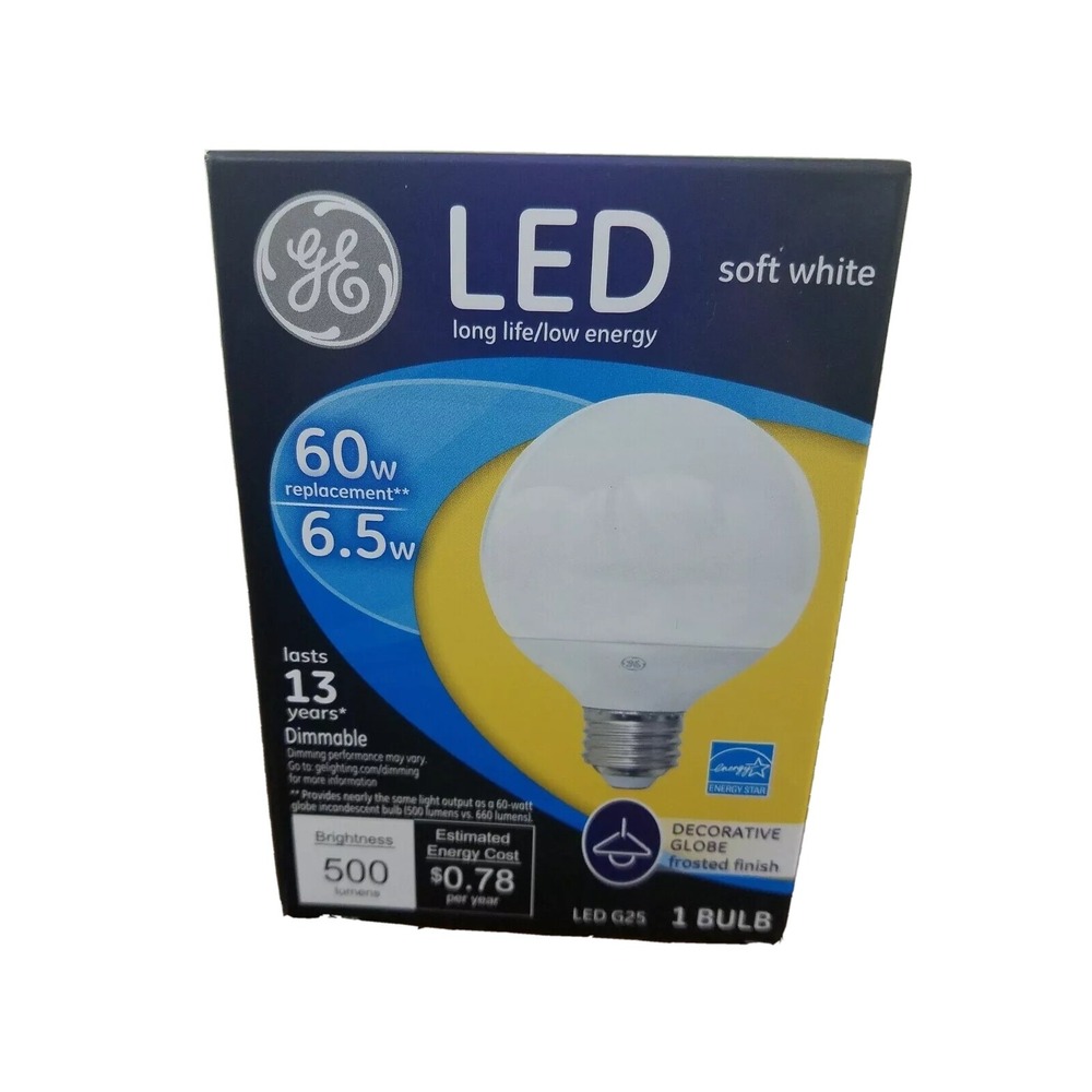 Light Bulb Decorative Globe Frosted Finish LED G25 500 Lumens LOT OF 2‎